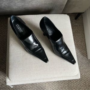Franco Sarto slip-on heel black loafer.